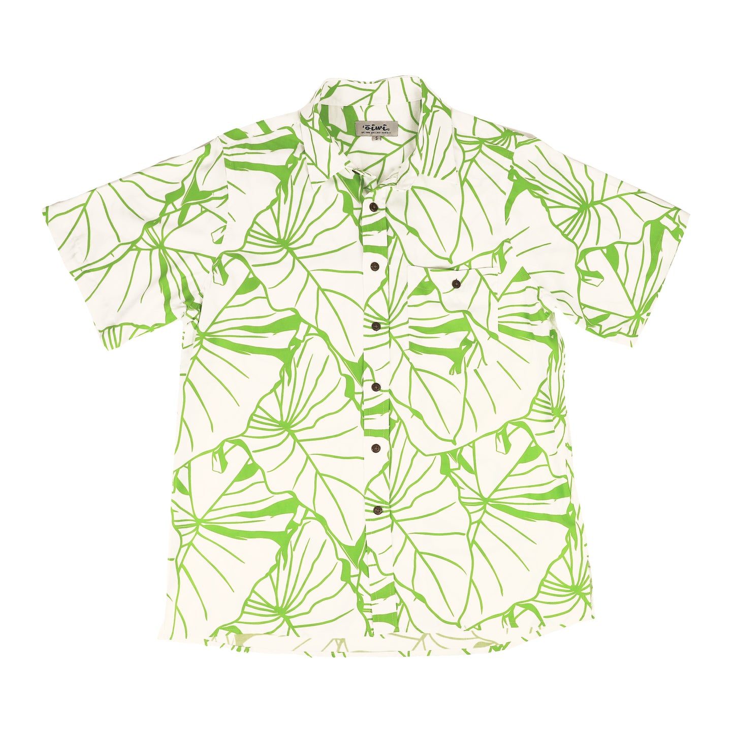 Kalo Aloha Shirt in White (traditional fit) – ‘Ōiwi