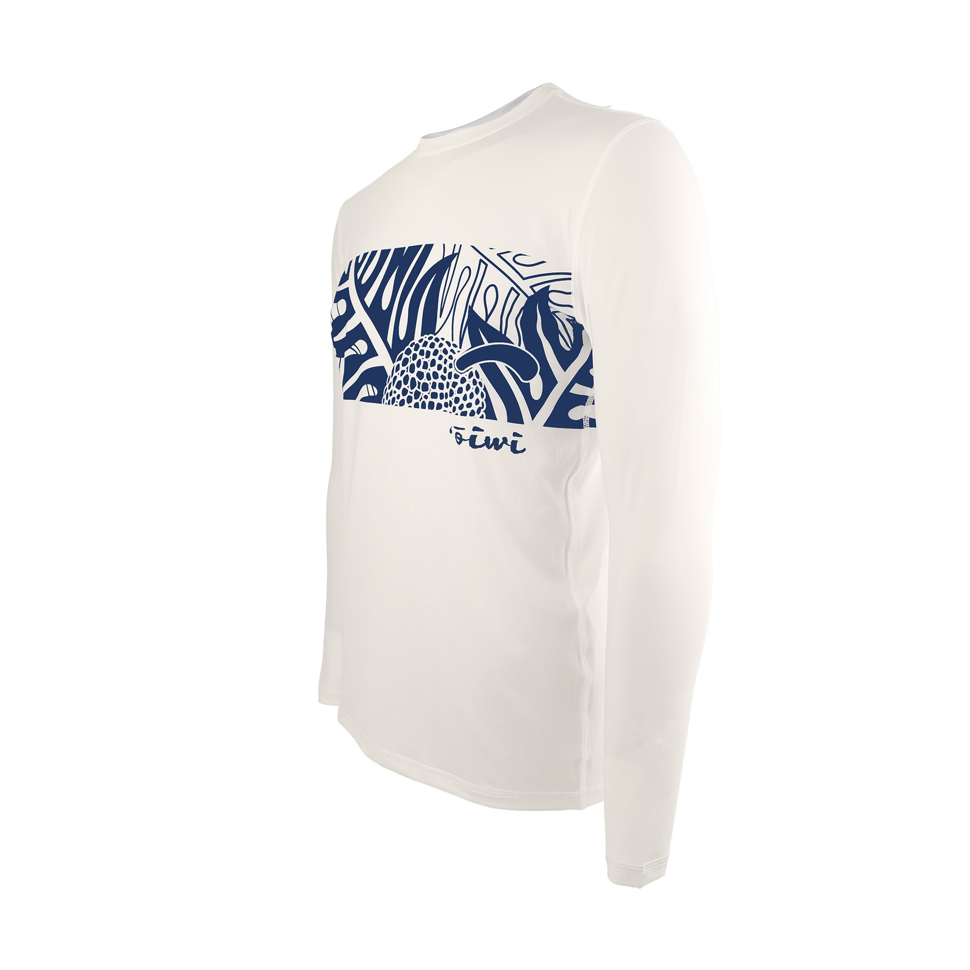 Ulu Long Sleeve UPF 30 Shirt in White/Navy - Oiwi
